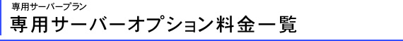 専用サーバーオプション料金一覧